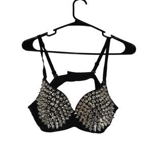 Black Studded Bra